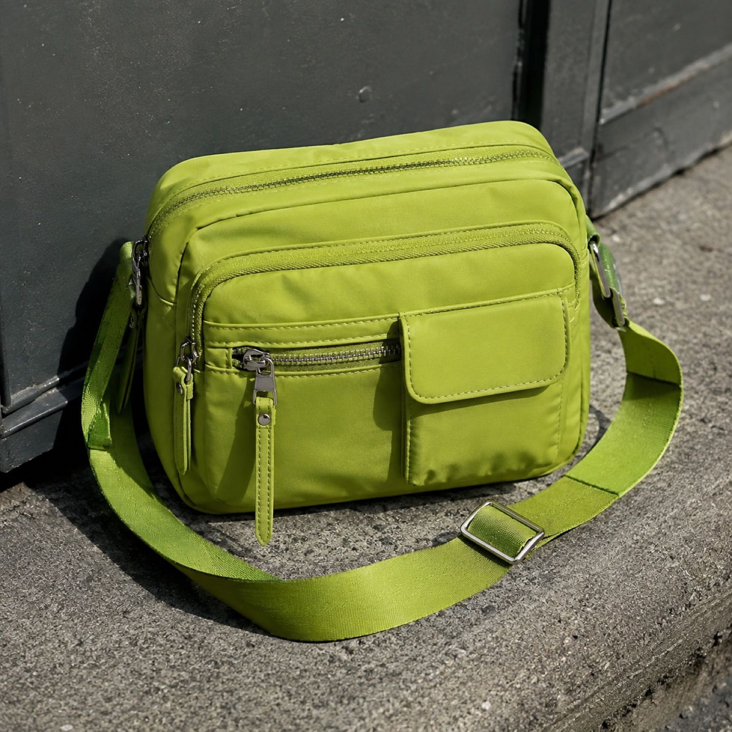 Metro zip utility bag — Crossbody Bags by SH SNEAKERS. laid flat, full length.