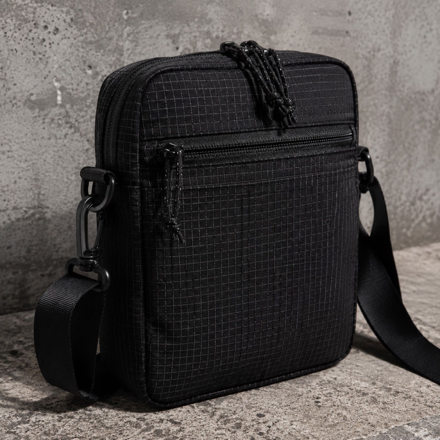 Pylon phone pouch — Crossbody Bags by SH SNEAKERS. close detail of the fabric and finish.