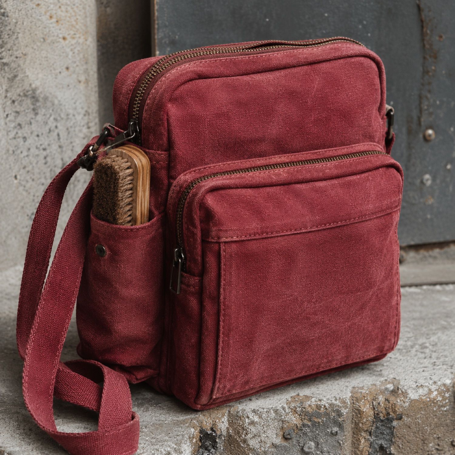 Vector compact sling bag — Crossbody Bags by SH SNEAKERS. laid flat, full length.
