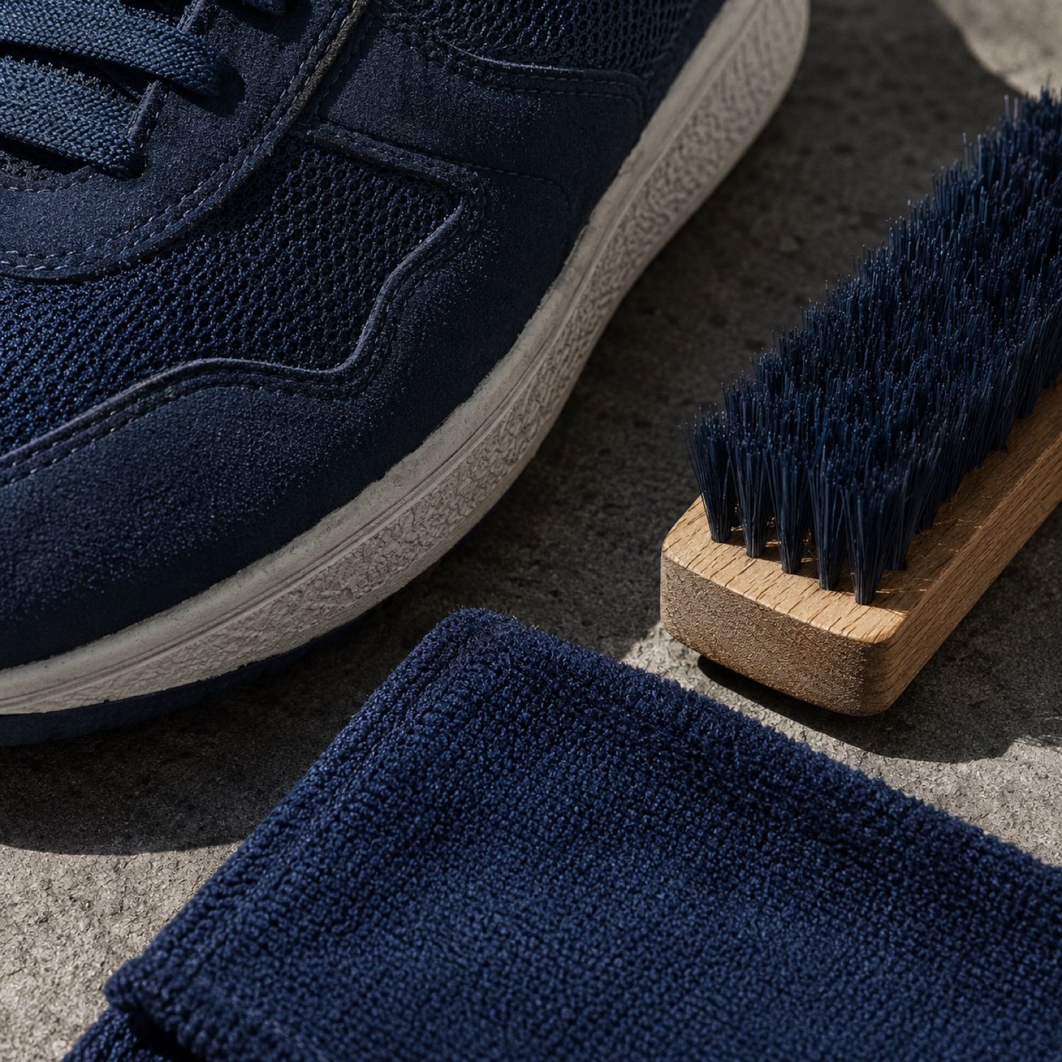 Cinder suede refresh kit — Care Kits by SH SNEAKERS. close detail of the fabric and finish.