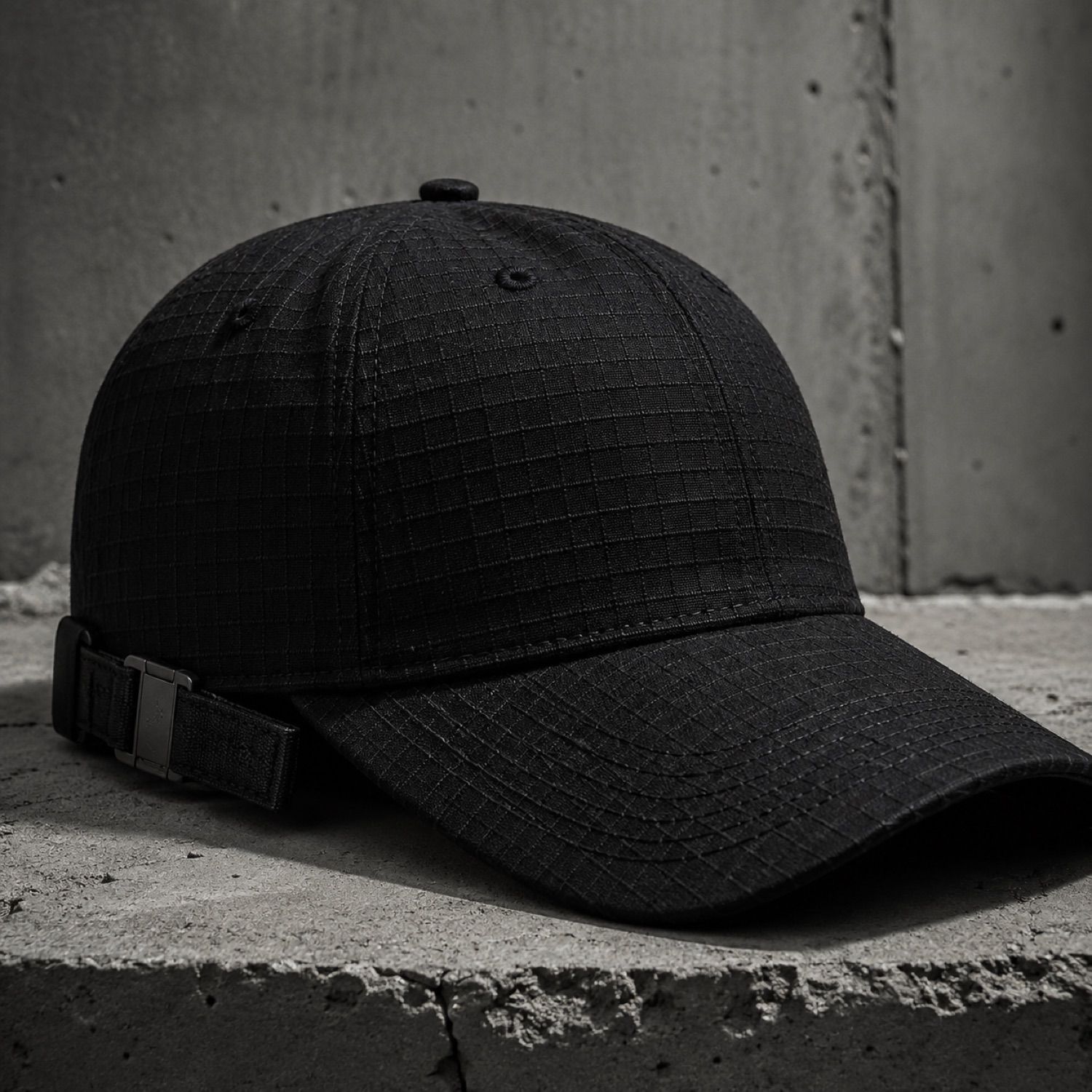 Core soft nylon cap — Caps by SH SNEAKERS. close detail of the fabric and finish.