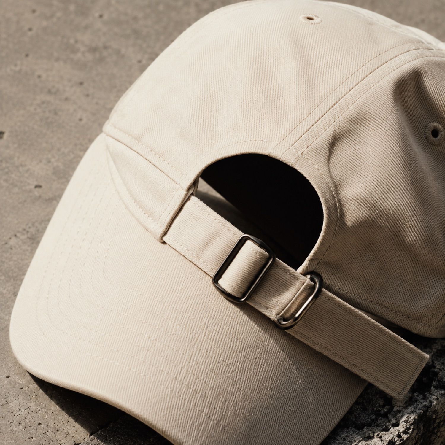 Cinder five panel cap — Caps by SH SNEAKERS. close detail of the fabric and finish.