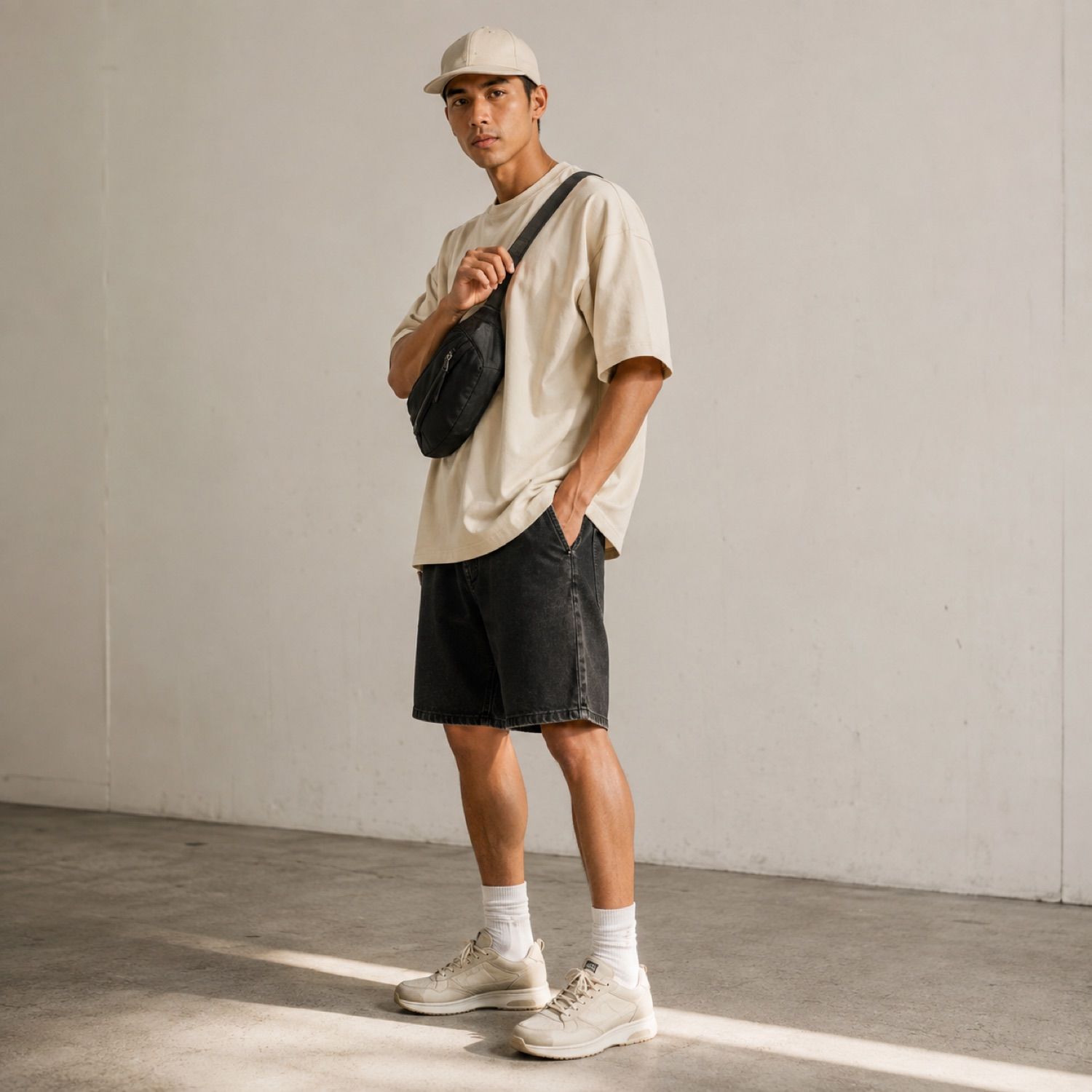 Cinder five panel cap — Caps by SH SNEAKERS. worn by a model.