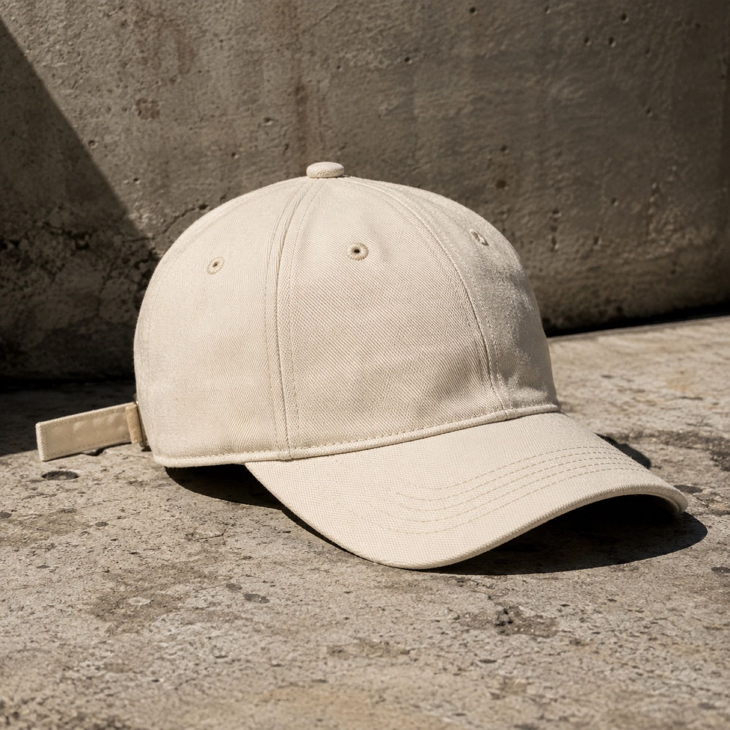 Signal washed twill cap — Caps by SH SNEAKERS. laid flat, full length.
