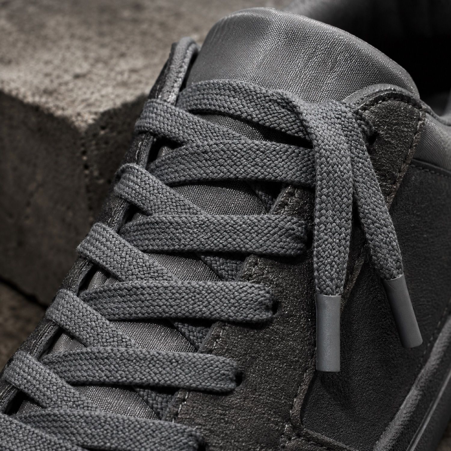 Relay waxed lace pair — Laces by SH SNEAKERS. laid flat, full length.