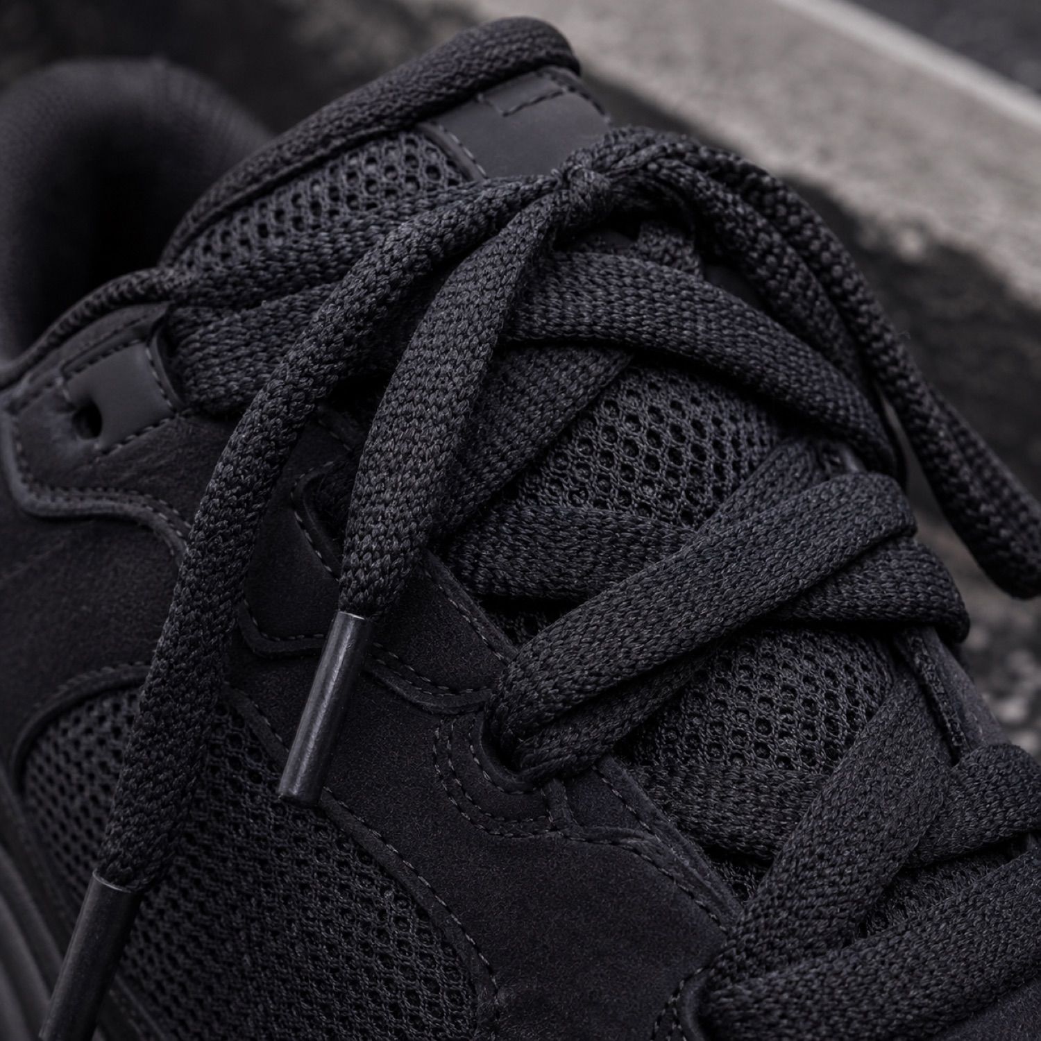 Quarry reflective lace pair — Laces by SH SNEAKERS. close detail of the fabric and finish.