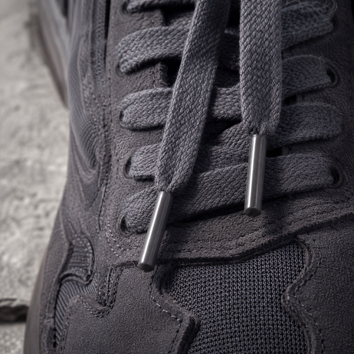 Quarry flat sneaker lace — Laces by SH SNEAKERS. close detail of the fabric and finish.