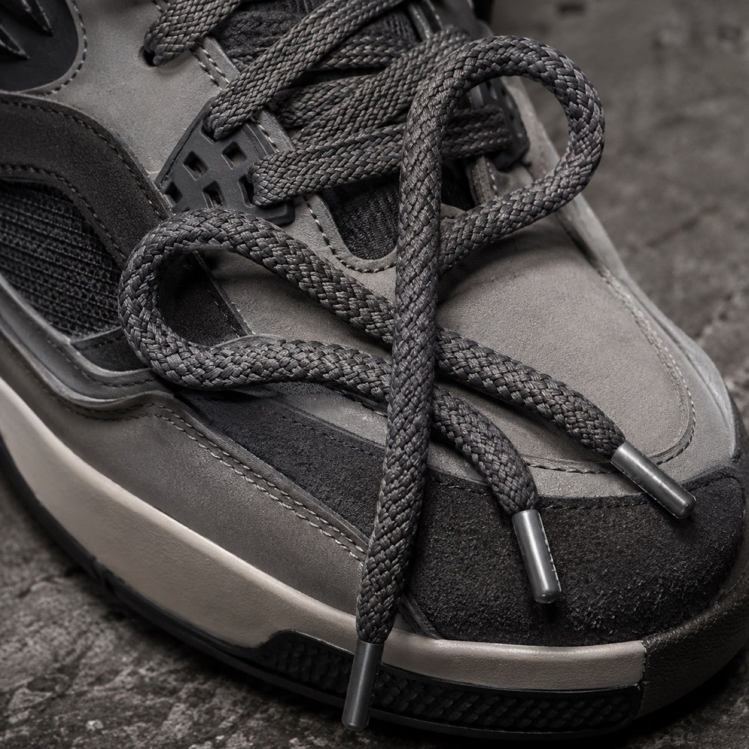 Quarry flat sneaker lace — Laces by SH SNEAKERS. laid flat, full length.