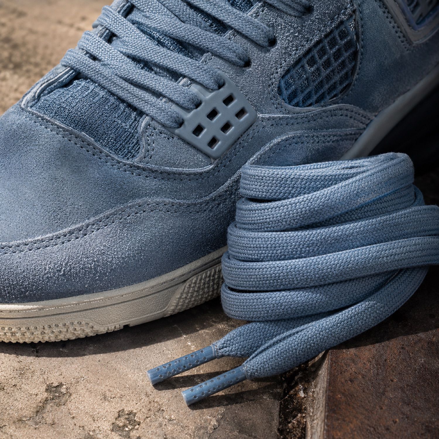 Tarmac oval hiking lace — Laces by SH SNEAKERS. laid flat, full length.