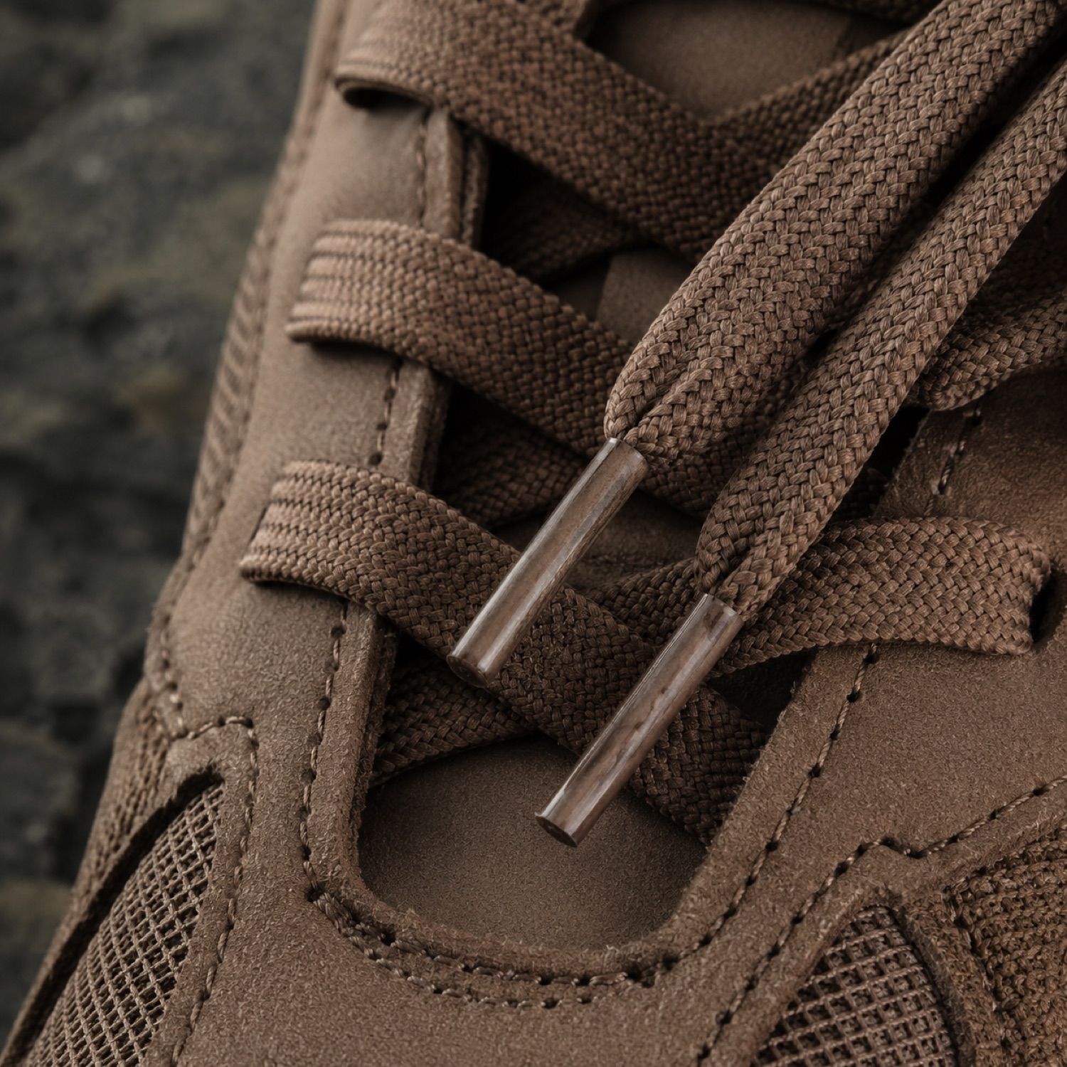Block flat sneaker lace — Laces by SH SNEAKERS. close detail of the fabric and finish.