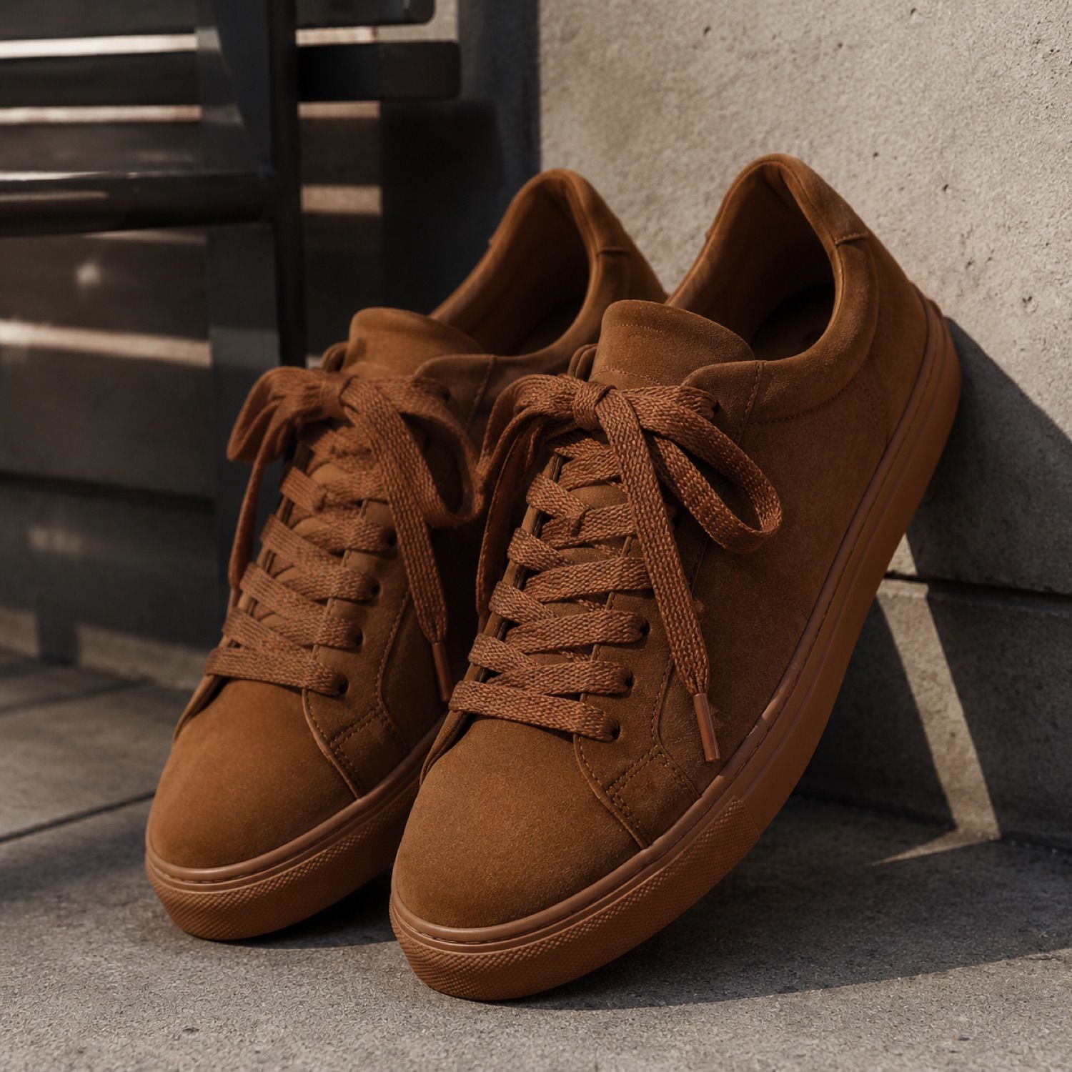 Block flat sneaker lace — Laces by SH SNEAKERS. in use.