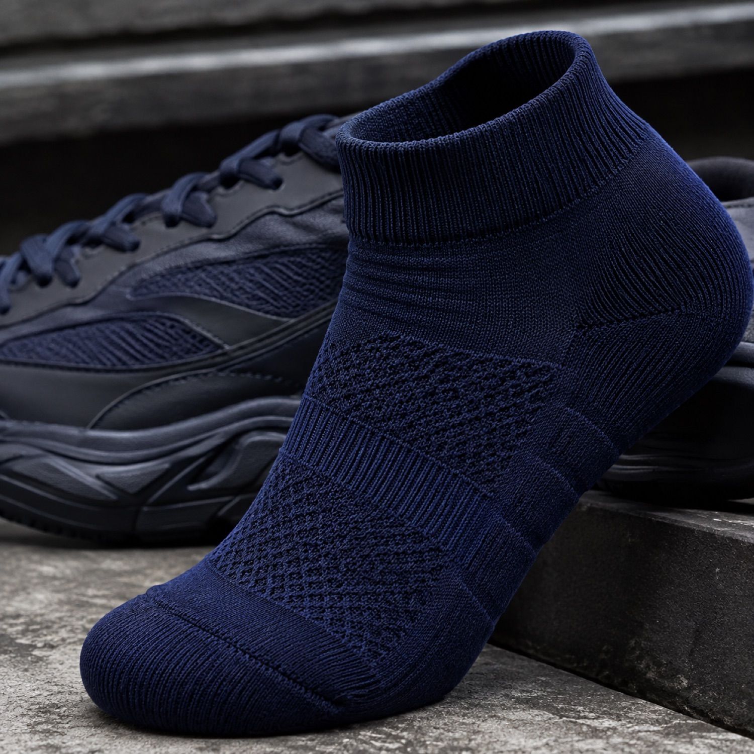 Vector double stripe sock — Statement Socks by SH SNEAKERS. close detail of the fabric and finish.