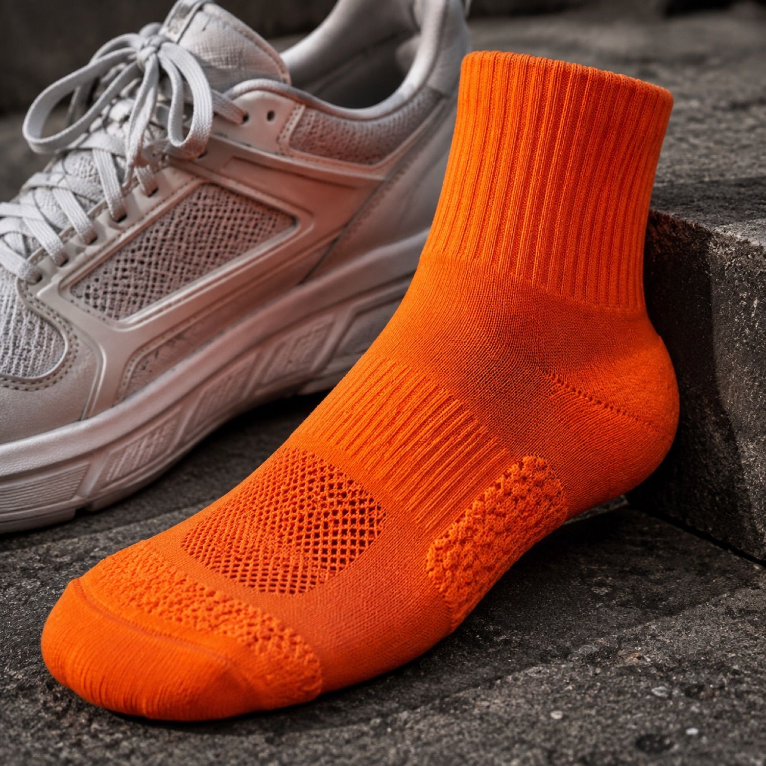 Beacon rib crew sock — Statement Socks by SH SNEAKERS. close detail of the fabric and finish.
