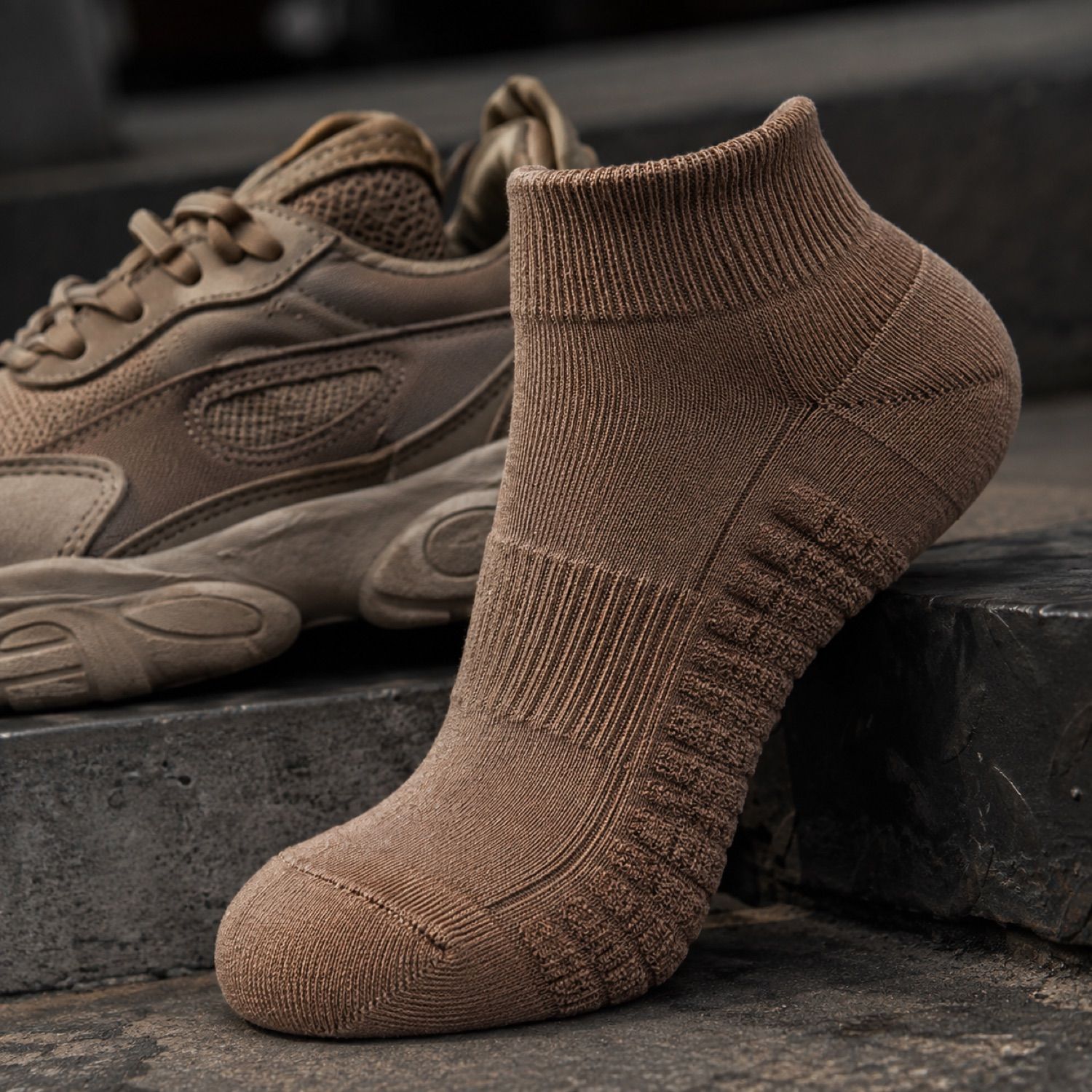 Core rib crew sock — Statement Socks by SH SNEAKERS. close detail of the fabric and finish.