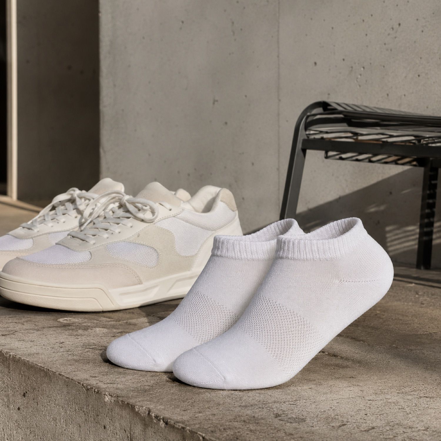 Switch double stripe sock — Statement Socks by SH SNEAKERS. in use.