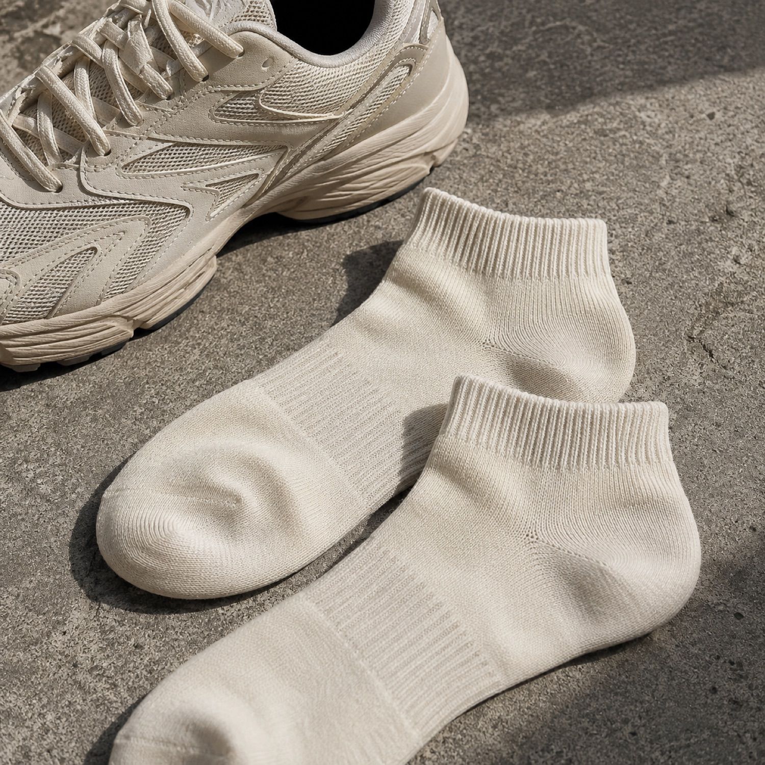 Block rib crew sock — Statement Socks by SH SNEAKERS. laid flat, full length.