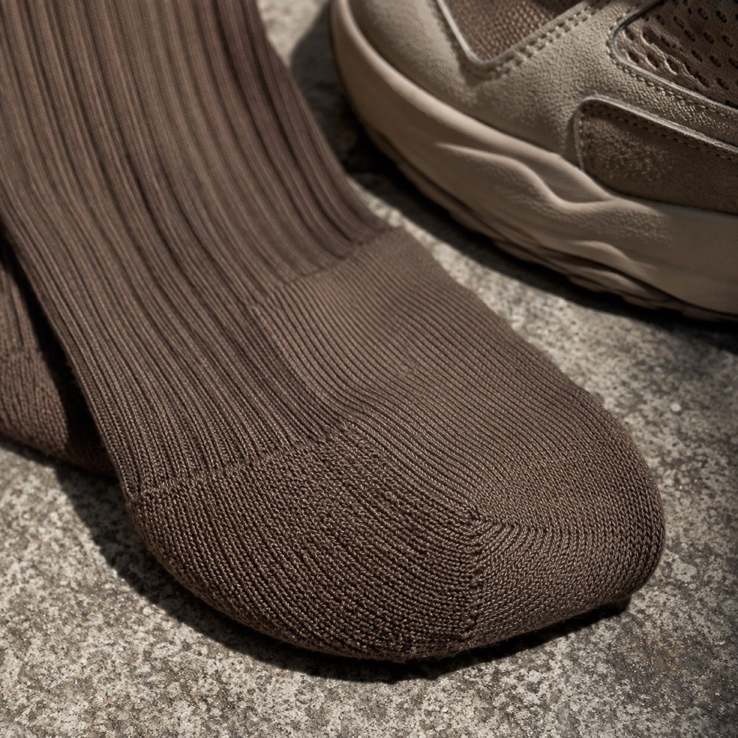 Core double stripe sock — Statement Socks by SH SNEAKERS. close detail of the fabric and finish.