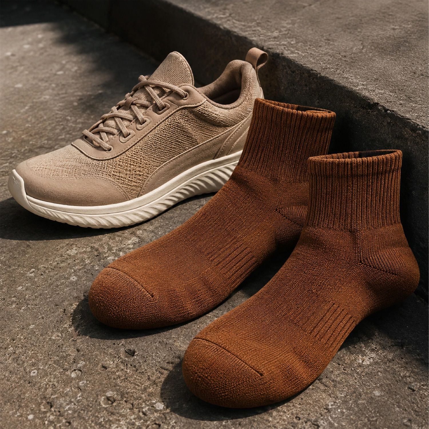 Core double stripe sock — Statement Socks by SH SNEAKERS. laid flat, full length.