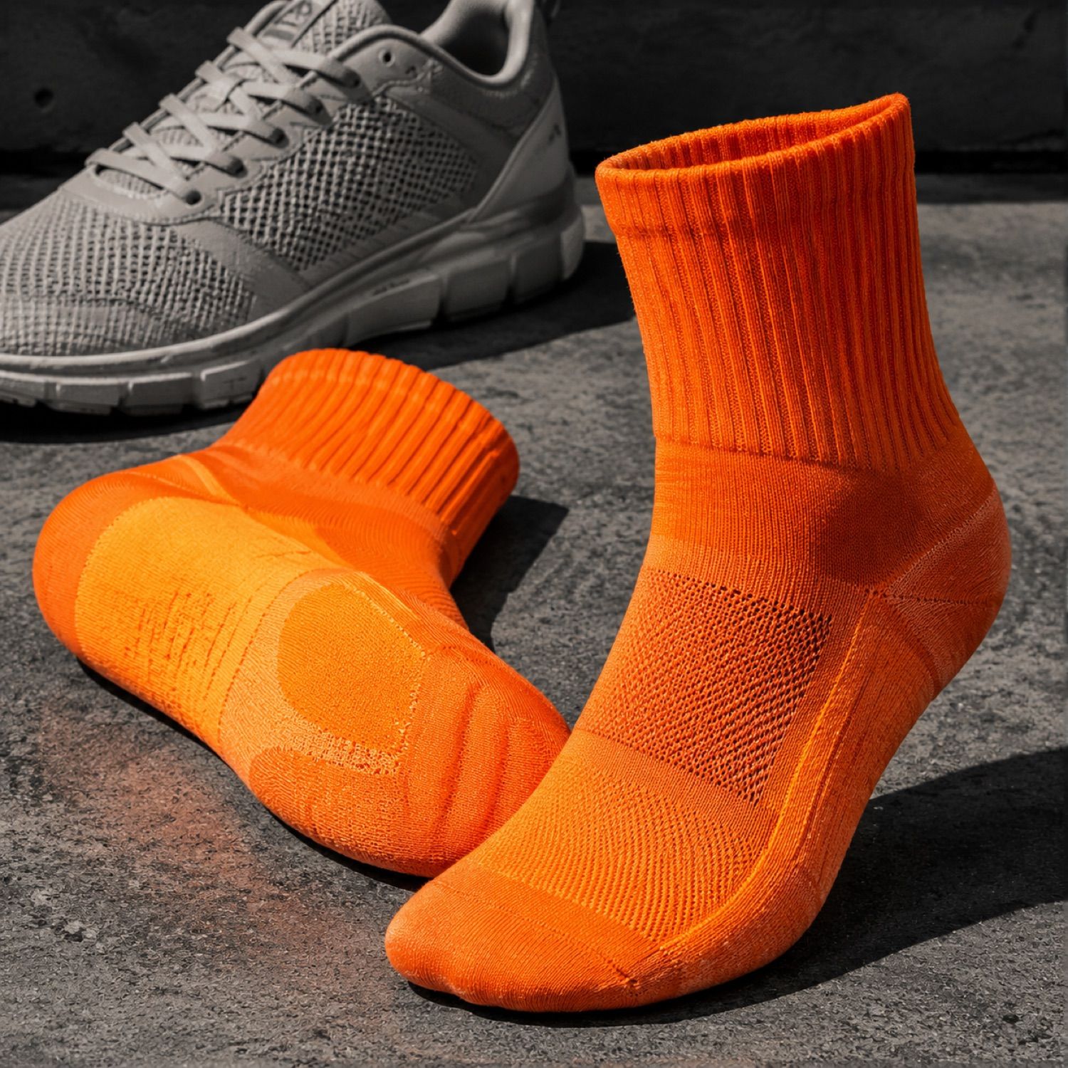 Slate mesh panel sock — Statement Socks by SH SNEAKERS. close detail of the fabric and finish.