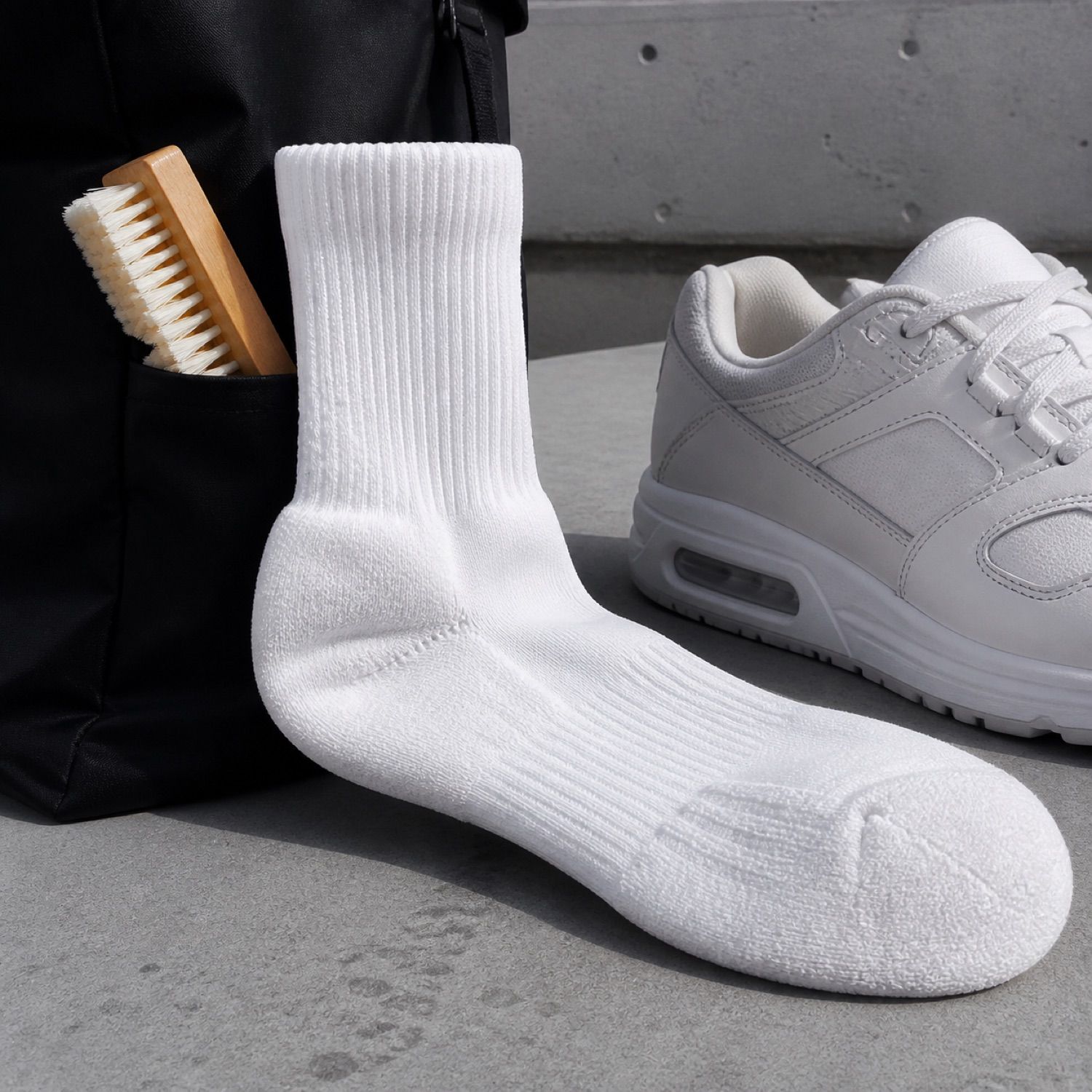 Cinder mesh panel sock — Statement Socks by SH SNEAKERS. laid flat, full length.