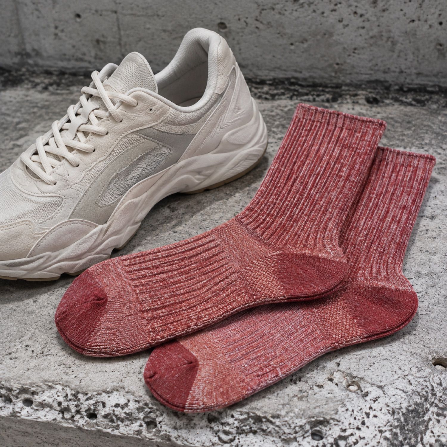 Pylon mesh panel sock — Statement Socks by SH SNEAKERS. laid flat, full length.