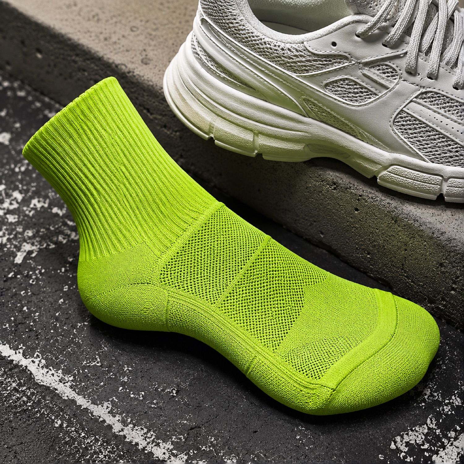 Vector heavy cushion sock — Statement Socks by SH SNEAKERS. close detail of the fabric and finish.