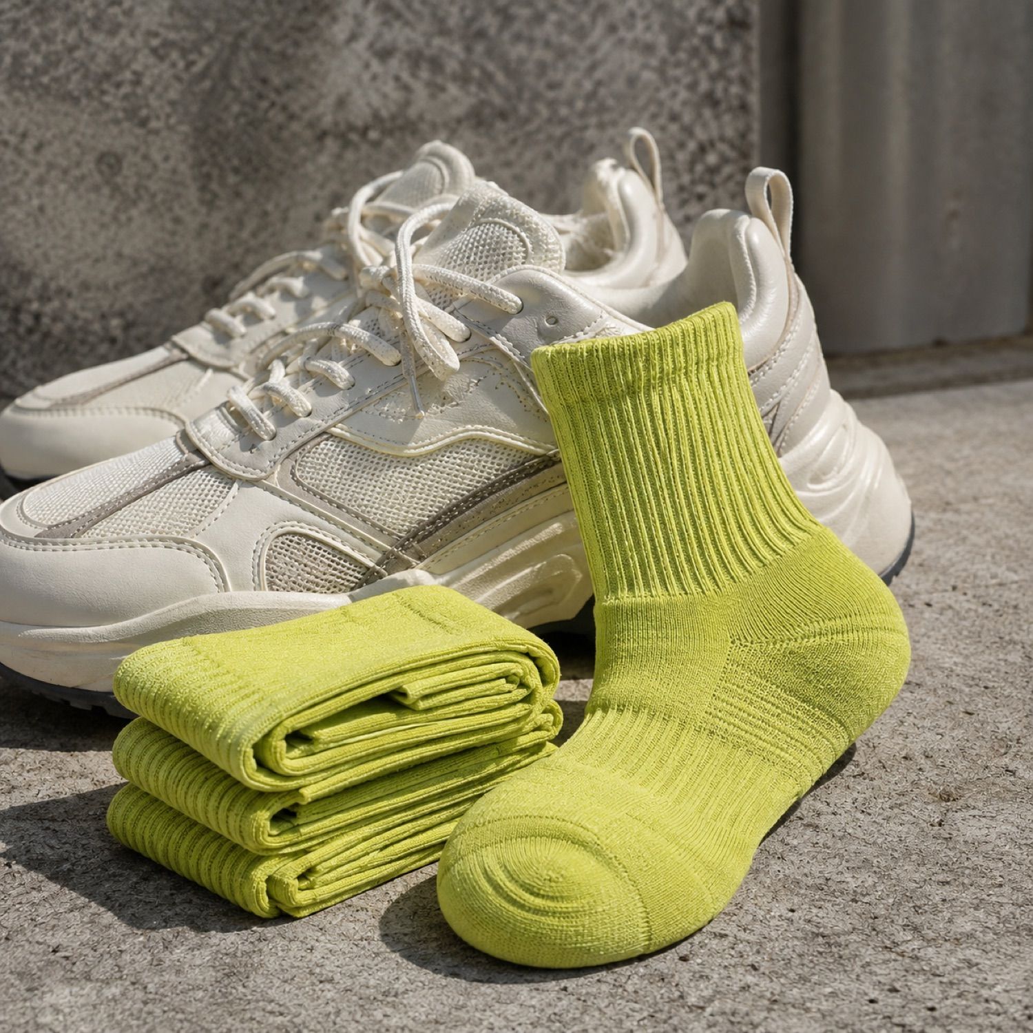Vector heavy cushion sock — Statement Socks by SH SNEAKERS. laid flat, full length.